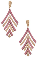 Load image into Gallery viewer, Wood &amp; Metal Triangle Layered Earrings
