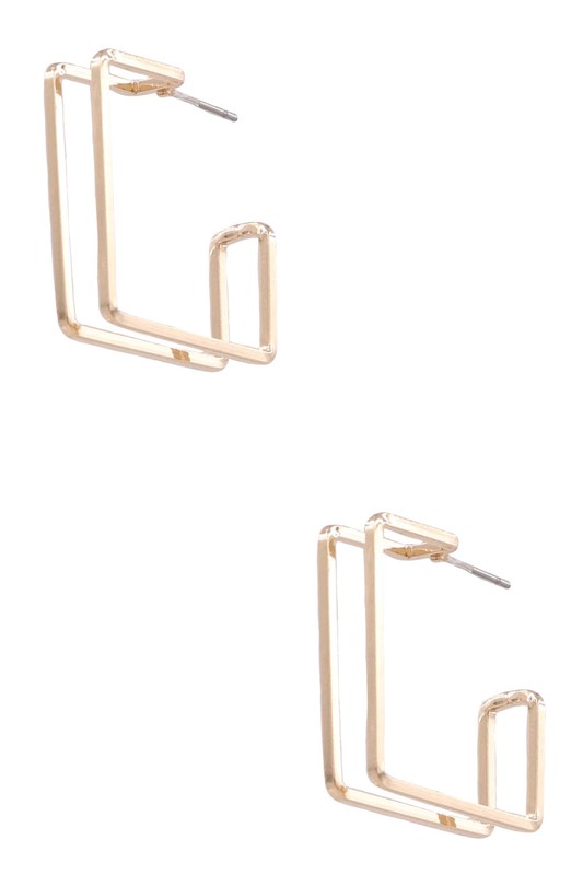 Gold Square Hoop Earrings