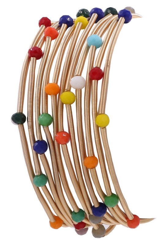 Multi-Color Bead Coil Bracelet