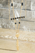 Load image into Gallery viewer, 3 Layered Necklace w/ Black Stones
