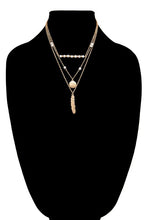 Load image into Gallery viewer, 3 Layered Necklace w/ Black Stones
