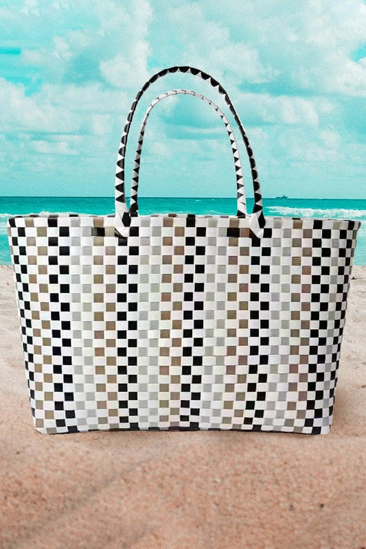 Basket Weave Pool/Beach Tote Bag