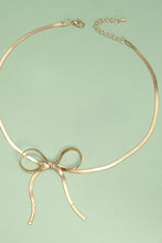 Load image into Gallery viewer, Bow Herringbone Snake Chain Necklace
