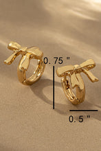 Load image into Gallery viewer, Gold Bow Huggie Hoop Earrings
