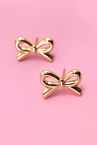 Gold Bow Post Earrings