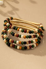 Load image into Gallery viewer, Wood Bead &amp; Metal Tube Bracelets Sets
