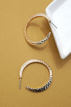 Load image into Gallery viewer, Gold Hammered Hoop Earrings
