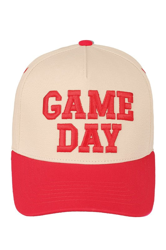 Game Day Embroidered Red Trucker Hat