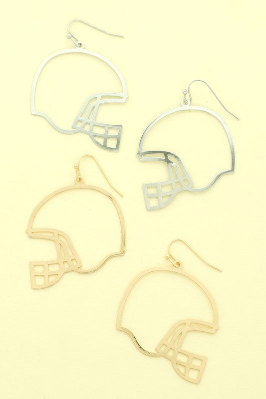 Football Helmet Cutout Dangle Earrings