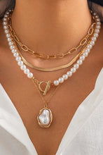 Load image into Gallery viewer, Pearl Charm Multilayer Pearl Gold Mix Necklace
