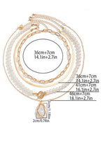 Load image into Gallery viewer, Pearl Charm Multilayer Pearl Gold Mix Necklace
