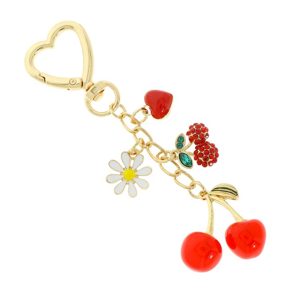 Cherry, Flower, & Heart Charm Bag Chain