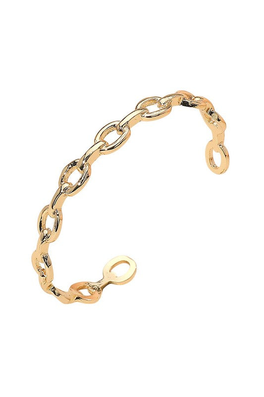 Gold Chain Link Cuff Bracelet