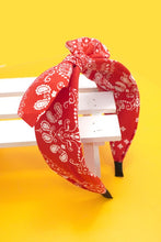 Load image into Gallery viewer, Paisley Bow Bandana Headband
