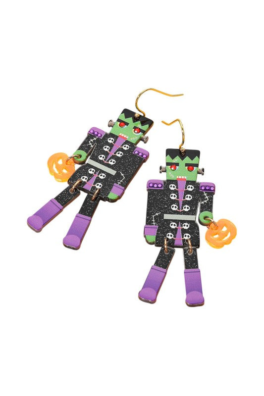 Frankenstein Pumpkin Earrings