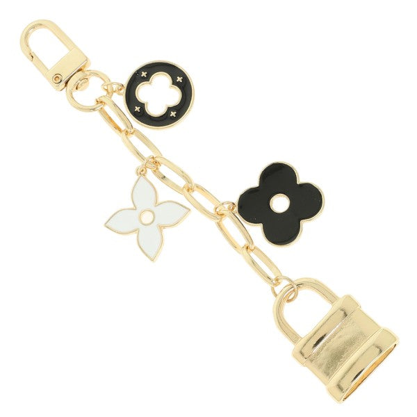 Gold Lock & Padlock Charm Bag Chain