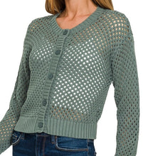 Load image into Gallery viewer, Jade Crochet Cardigan Sweater
