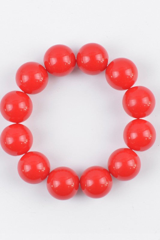 Red or Green Plastic Bead Bracelet