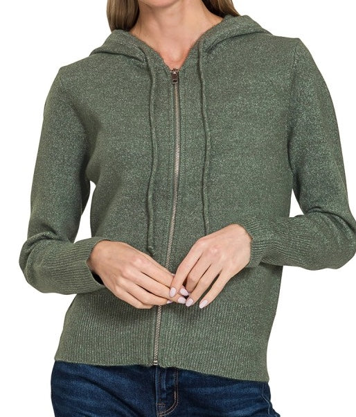 Jade Zip Hoodie Sweater
