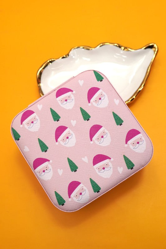Pink Santa Jewelry Travel Case