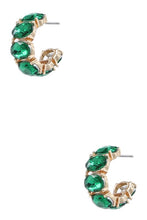 Load image into Gallery viewer, Crystal Stone Hoops
