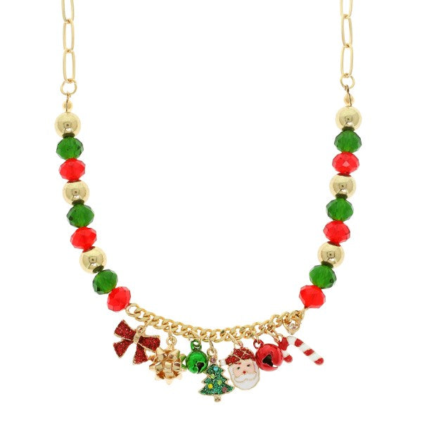 Christmas Bead & Mini Charm Necklace