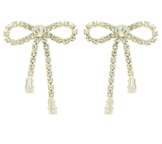 Sparkle Bow Dangle Earrings