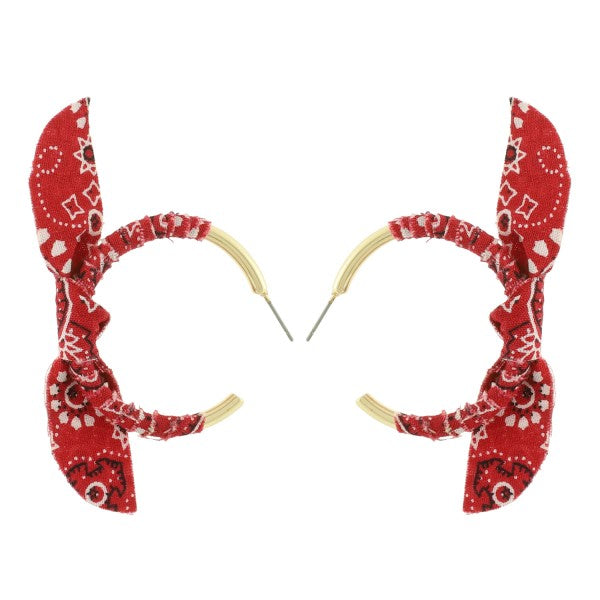 Bandana Knotted Half Hoop Earrings