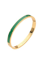 Load image into Gallery viewer, Gold Hinged Bracelet w/ Pop of Color
