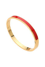 Load image into Gallery viewer, Gold Hinged Bracelet w/ Pop of Color
