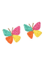 Load image into Gallery viewer, Raffia Butterfly Earrings

