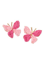 Load image into Gallery viewer, Raffia Butterfly Earrings
