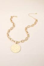 Load image into Gallery viewer, Round Disc &amp; Chunky Chain Necklace
