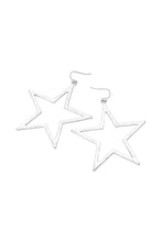 Load image into Gallery viewer, Hammered Metal Star Drop Earrings
