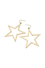 Load image into Gallery viewer, Hammered Metal Star Drop Earrings
