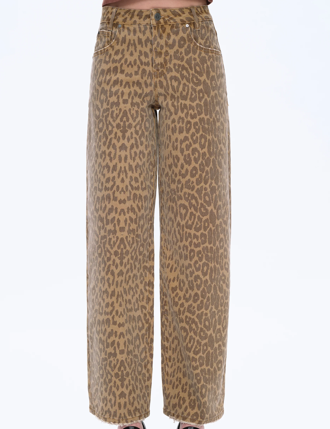 Animal Print Straight Leg Jeans