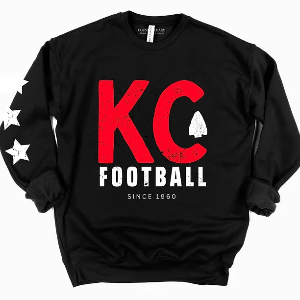 Black KC Football w/ Stars Sweatshirt
