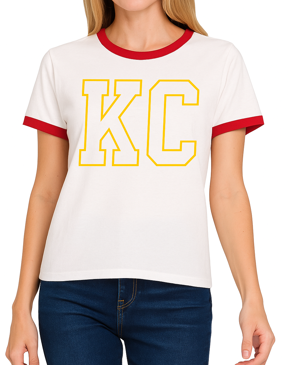 Red Trim Tee w/ Yellow KC Letters