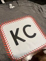 KC Letters Over Baseball  T-Shirt