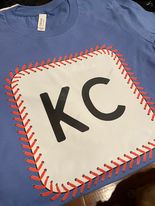 Load image into Gallery viewer, KC Letters Over Baseball  T-Shirt
