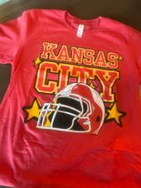 Load image into Gallery viewer, Red KC Helmet Football T-Shirt
