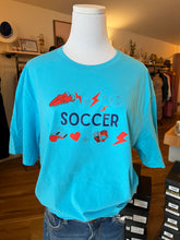 Load image into Gallery viewer, Blue Soccer Images T-Shirt
