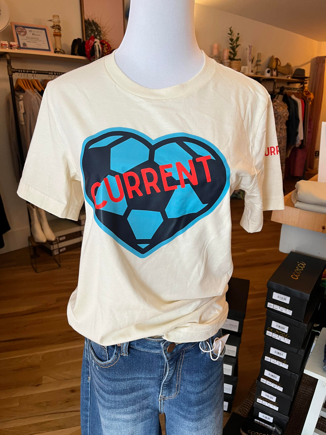 Blue Soccer Heart T-Shirt