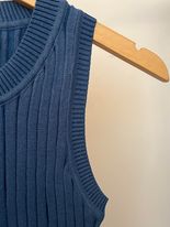 Load image into Gallery viewer, Gray Blue Tank Sweater
