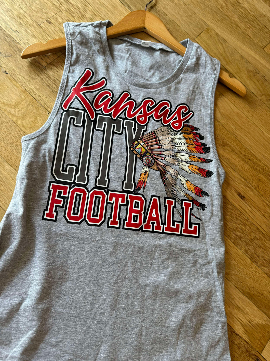 Gray KC Football Headdress Tank