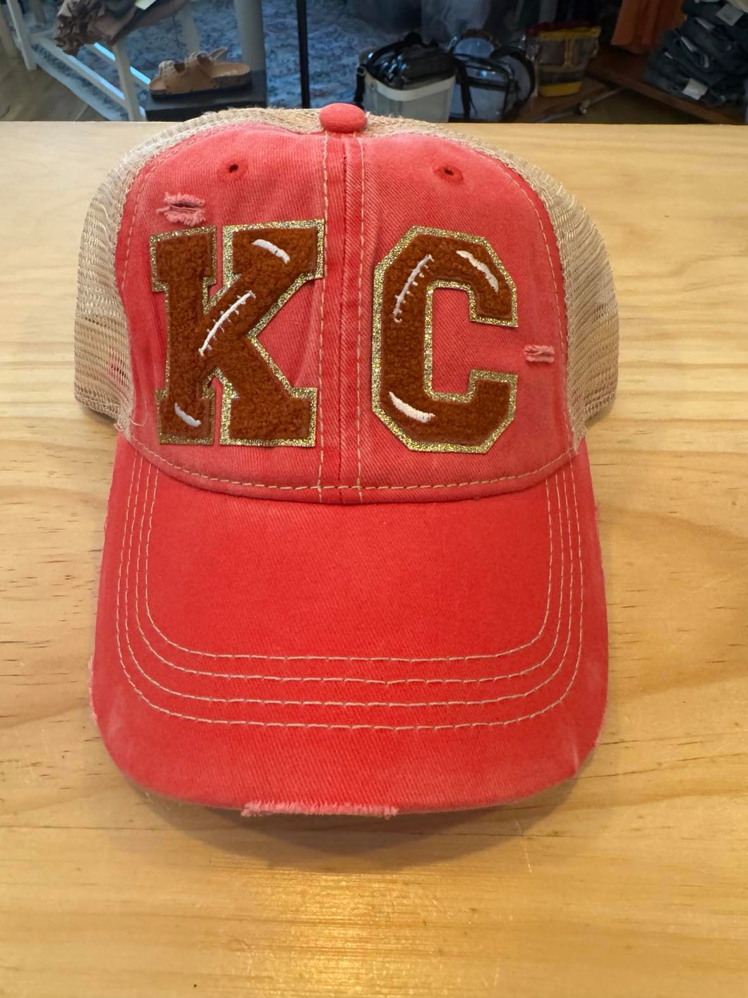 Red C.C. Football Baseball Cap