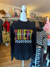 Load image into Gallery viewer, Black Chiefs Checker Bar Print Sweatshirt
