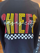 Load image into Gallery viewer, Black Chiefs Checker Bar Print Sweatshirt
