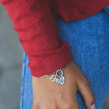 Load image into Gallery viewer, Baseball &amp; Love Charm Stainless Steel Link Bracelet
