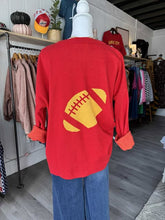 Load image into Gallery viewer, STYLE HOUSE Exclusive Red &amp; Yellow Kansas City Sweater w/Football on Back
